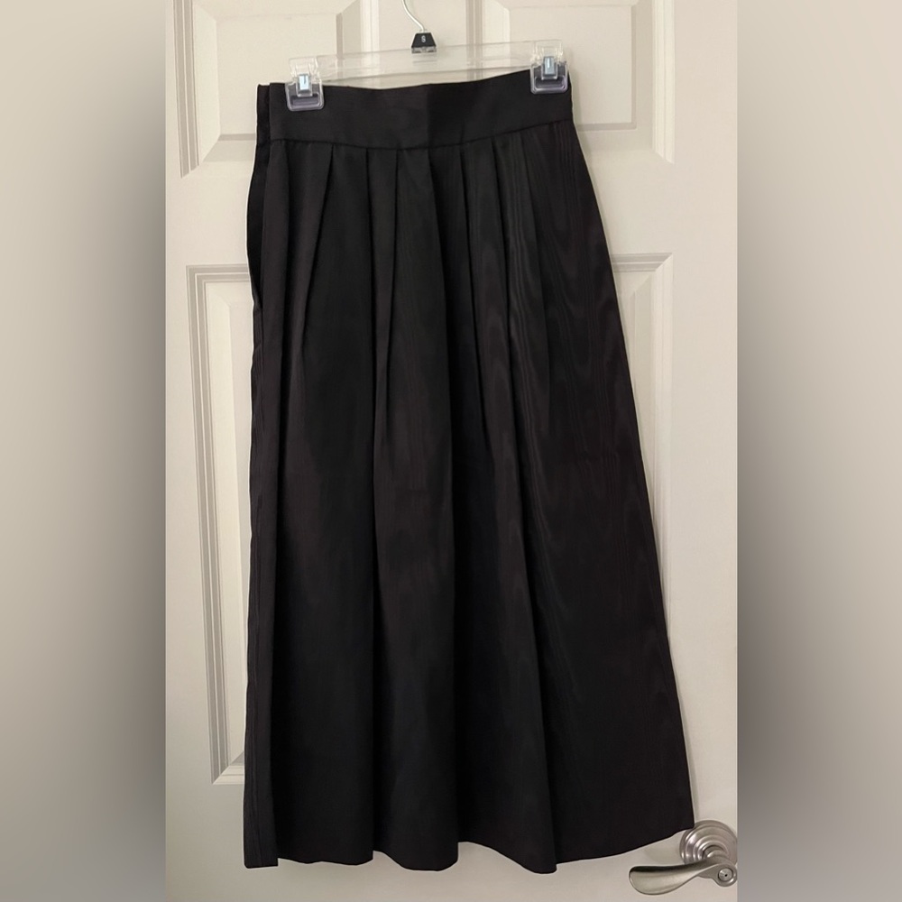 Women's Black Moire Fabric Maxi Skirt - Picture 6 of 9